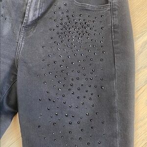 J Brand Black Ankle Jeans adorned